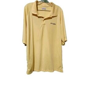 Columbia Pfg Omni Shade Polo Shirt Mens XL yellow Short Sleeve vented